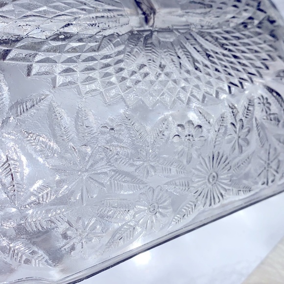 Vintage Glass floral serving dish - Picture 3 of 4